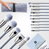 Makeup Brushes, 15Pcs Professional Makeup Brush Set Premium Synthetic Kabuki Brush Foundation Contour Concealers Blush Eye Shadow Brush Kit with Case, Guide Best Gift for Women, Travel Set